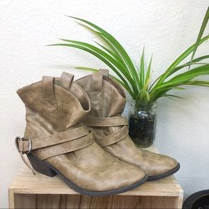 Short Vegan Leather Cowboy Boots